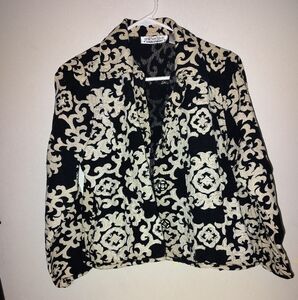 Black and Cream Patterned Blazer Sz XL